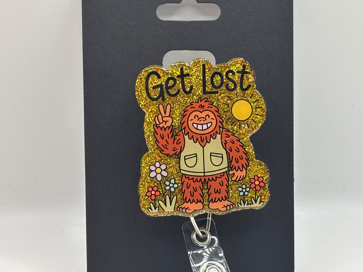 Get Lost Bigfoot Badge Reel