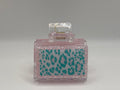 Turquoise Leopard & Pink Glitter Hair Claw Clip