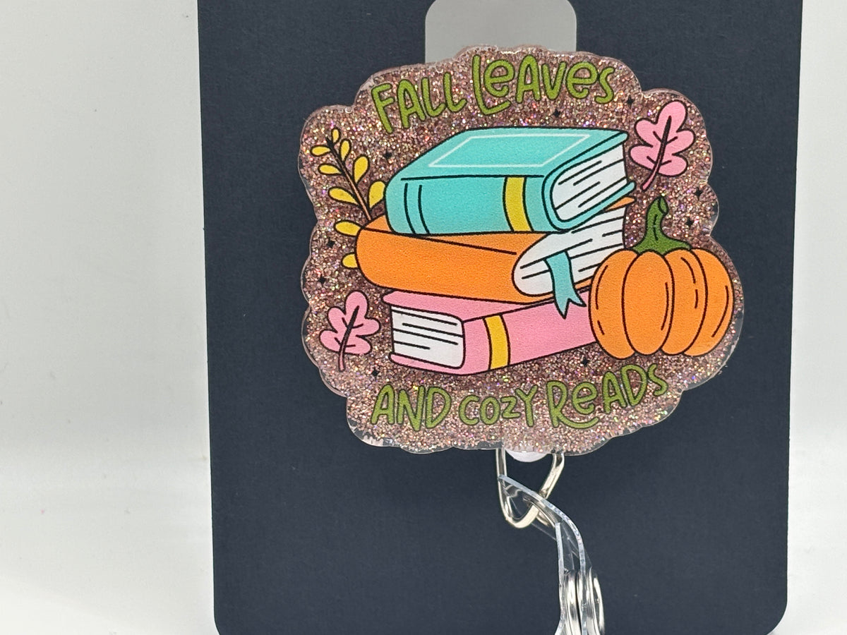Fall Leaves & Cozy Reads Glitter Badge Reel