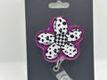 Cow Print Daisy Pink Glitter Badge Reel