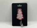 Christmas Tree Cake Glitter Badge Reel