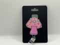 Pink Mushroom Glitter Badge Reel