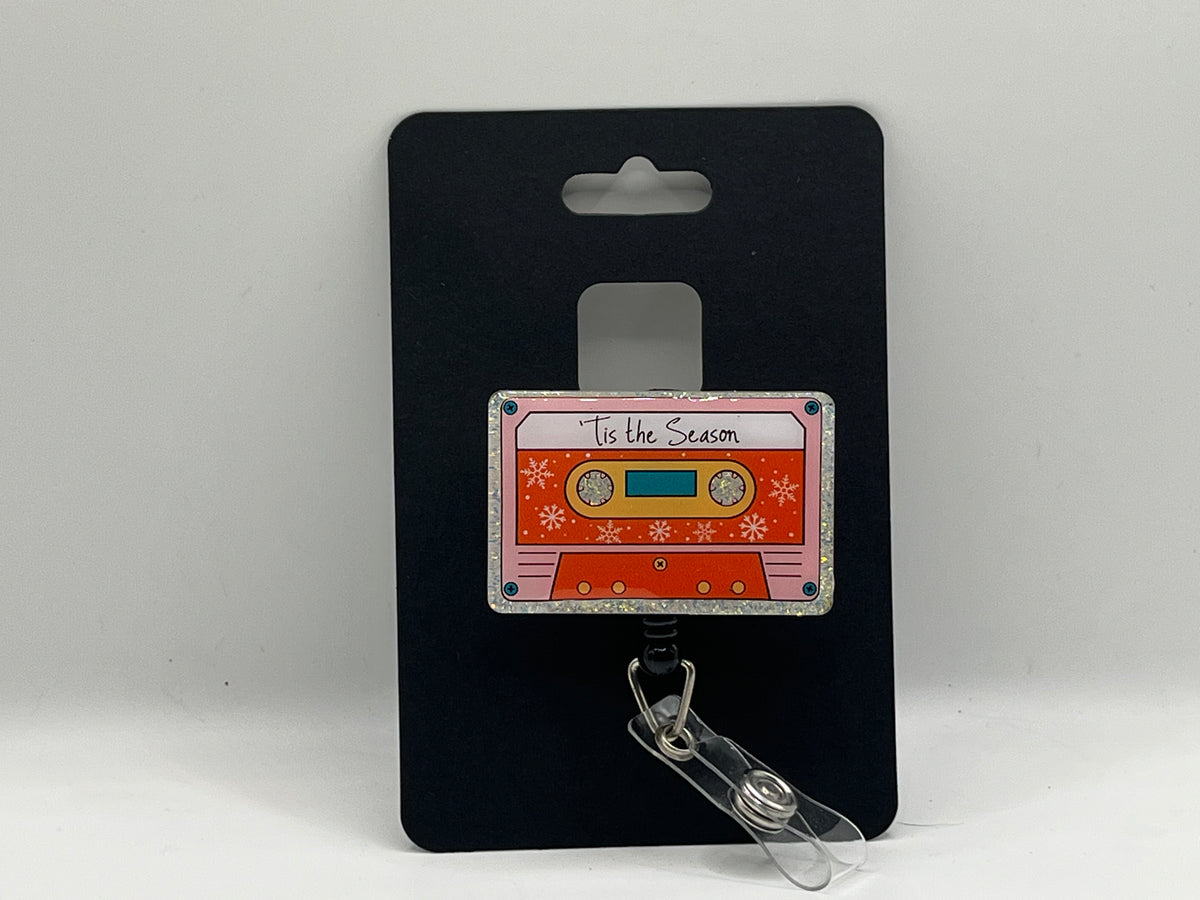 ’Tis the Season Retro Cassette Badge Reel