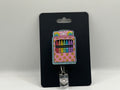 Rainbow Crayon Box Glitter Badge Reel