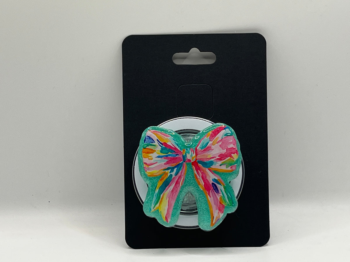 Colorful Bow Glitter Phone Grip