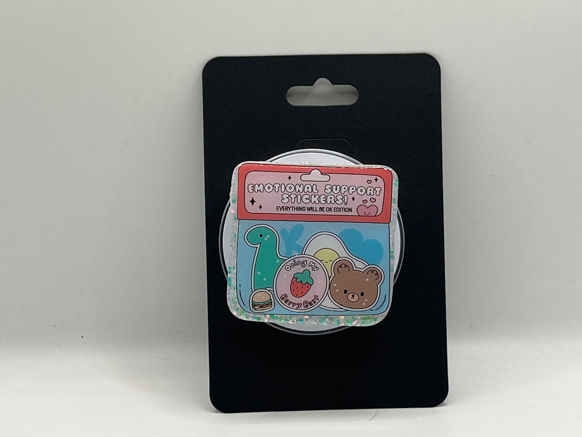 Emotional Support Stickers Glitter Phone Grip