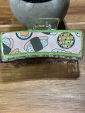 Sushi with Green Glitter Claw Clip