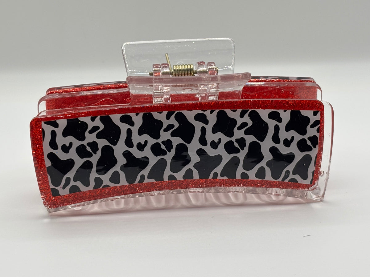 Cow Print Claw Clip