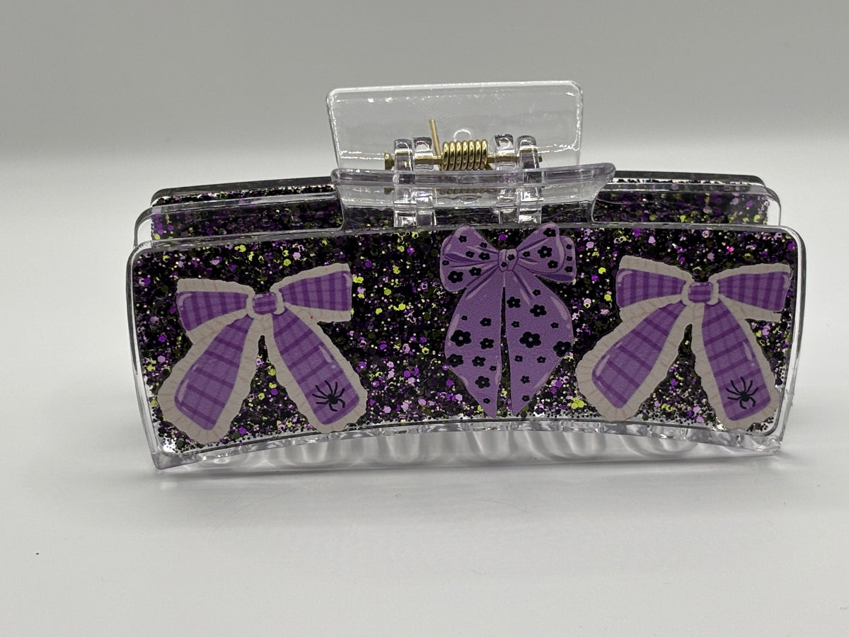 Purple Bow Claw Clip