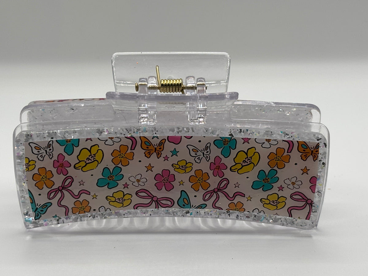 Butterflies, Flowers and Bows Claw Clip