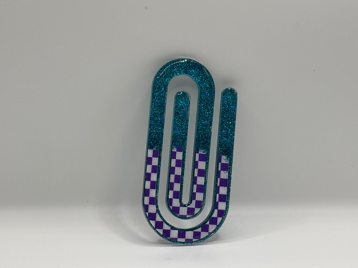 Green Checkered Paperclip