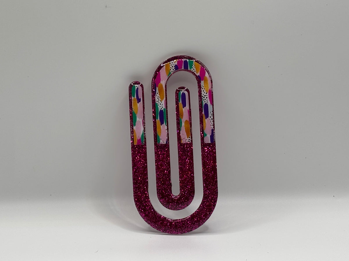 Magenta Brushstrokes Paperclip