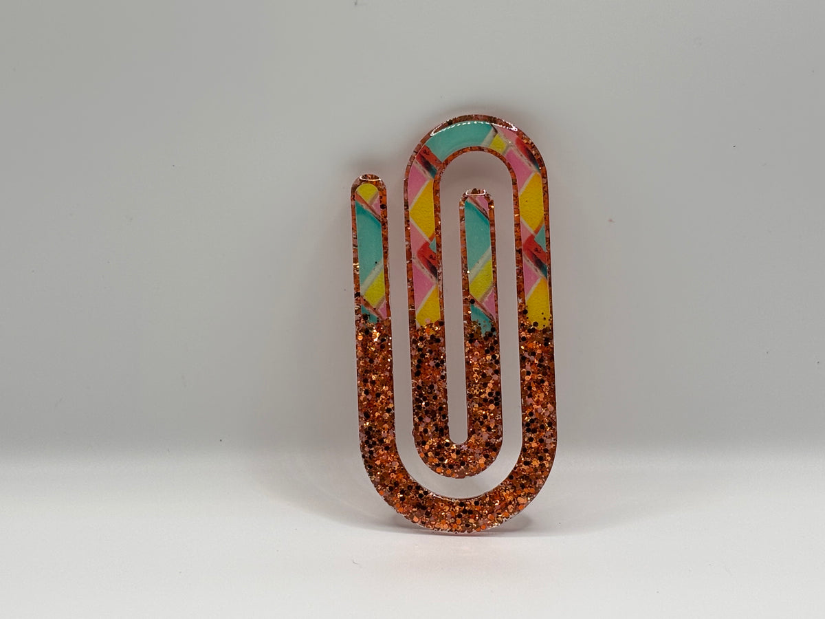 Burnt Orange Plaid Paperclip