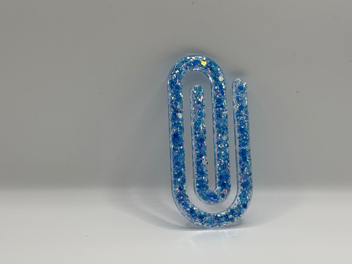 Blue Sparkle Paperclip