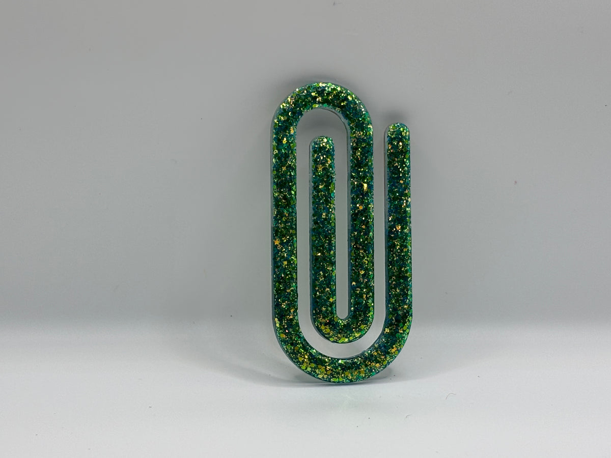 Green Sparkle Paperclip