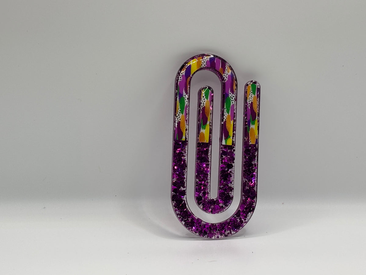 Purple Mardi Gras Paperclip