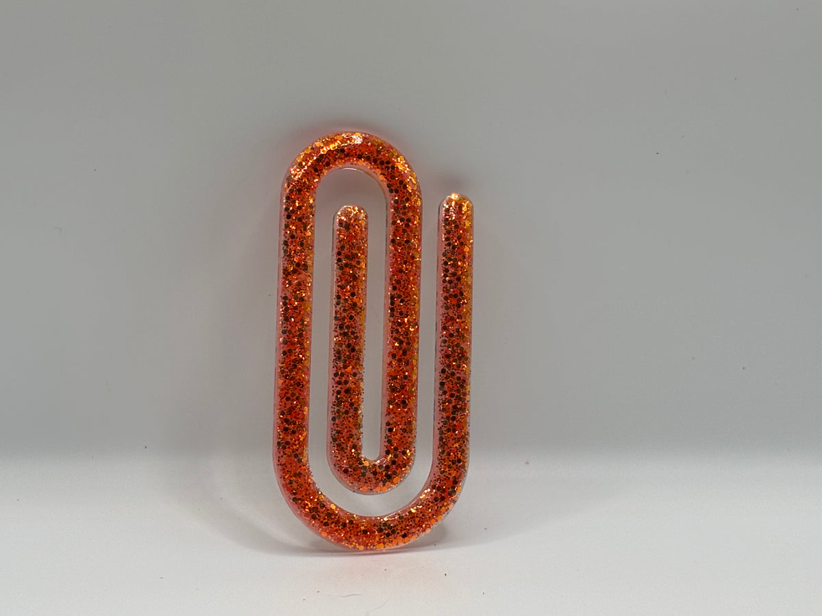 Tangerine Sparkle Paperclip
