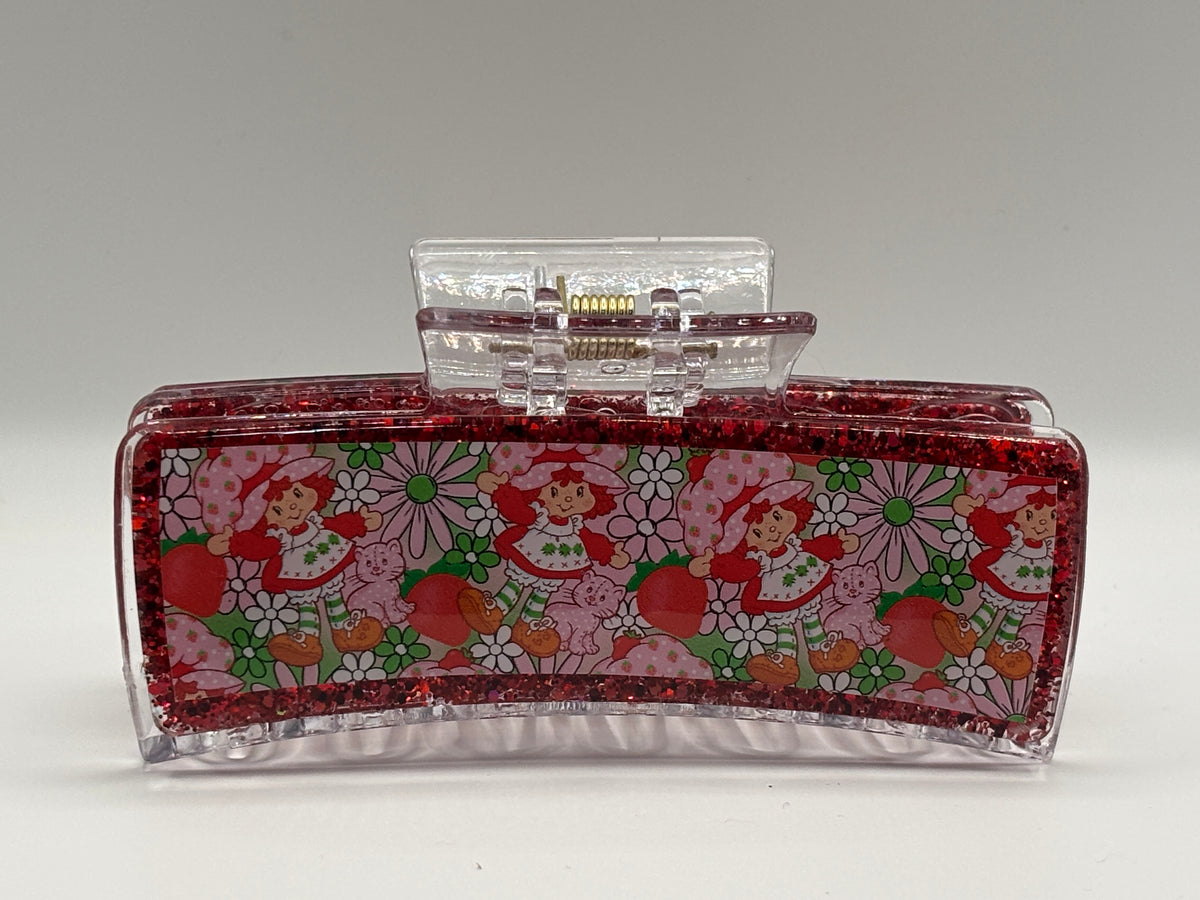 Strawberry Sweetheart Glitter Hair Claw