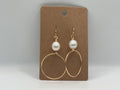 Golden Pearl Drop Hoop