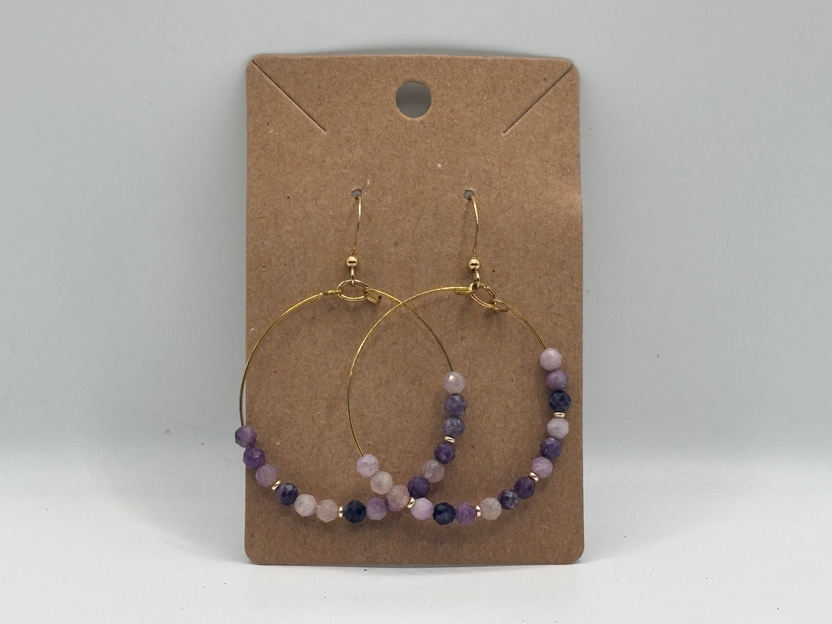 Lavender Dreams Beaded Hoop