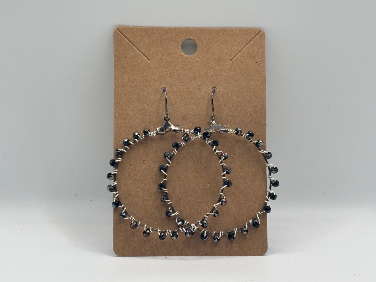 Midnight Sparkle Crystal Hoop