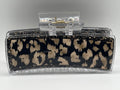 Leopard Print Glitter Hair Claw Clip