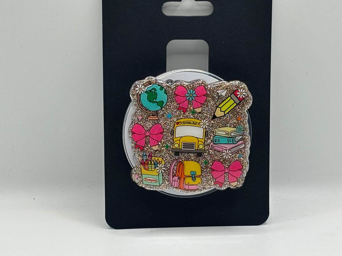 Back to School Teacher Glitter Phone Grip