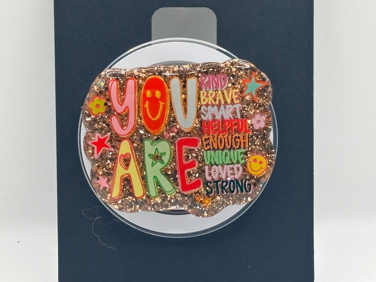You Are Amazing Glitter Phone Grip
