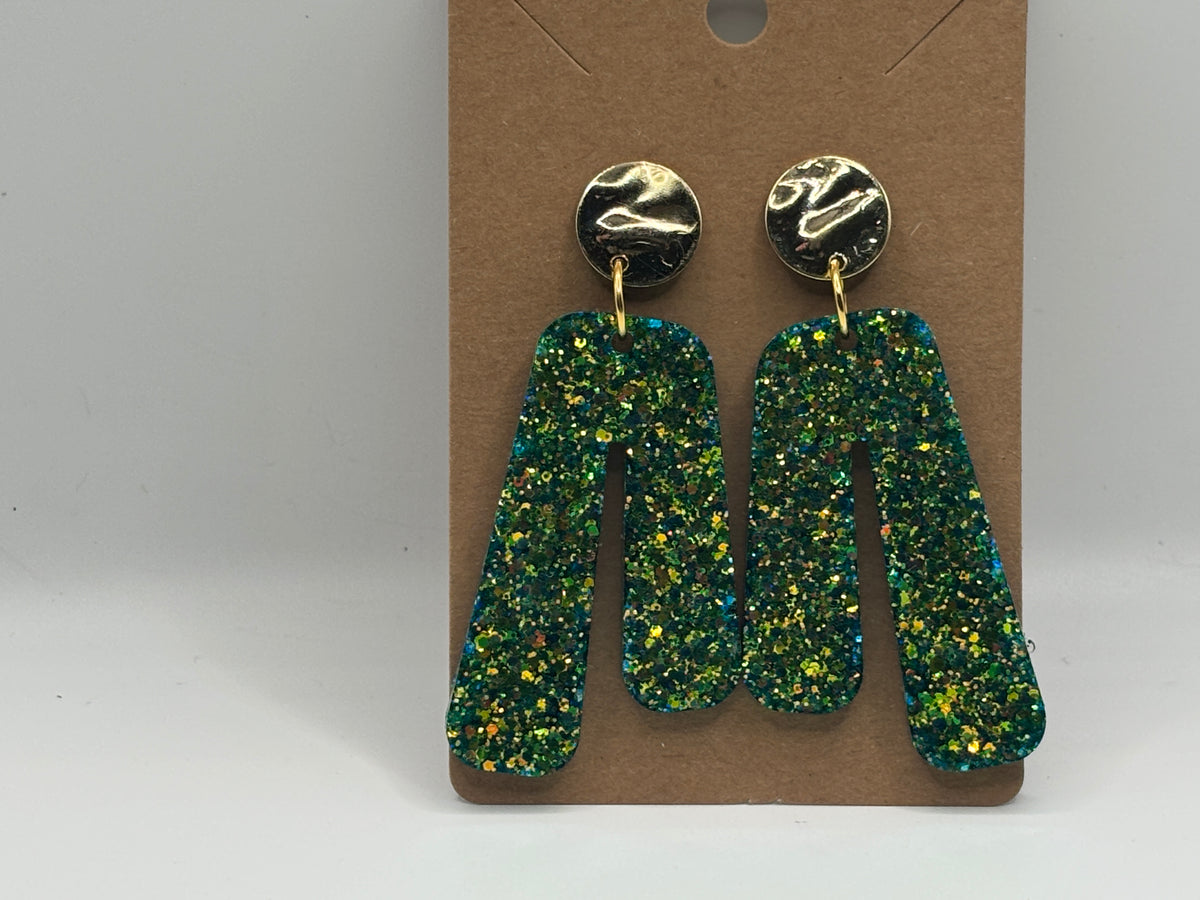 Emerald Sparkle Statement Earrings