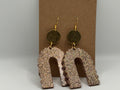Champagne Glitter Arch Statement Earrings