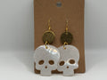 White Glitter Skull Earrings