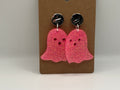 Pink Glitter Ghost Earrings