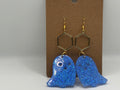 Blue Glitter Ghost Dangle Earrings
