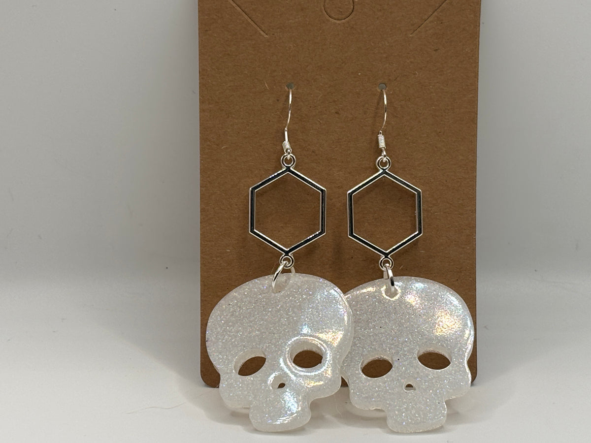Moonlight Sparkle Skull Earrings