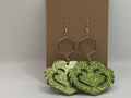 Mischievous Green Glitter Heart Earrings