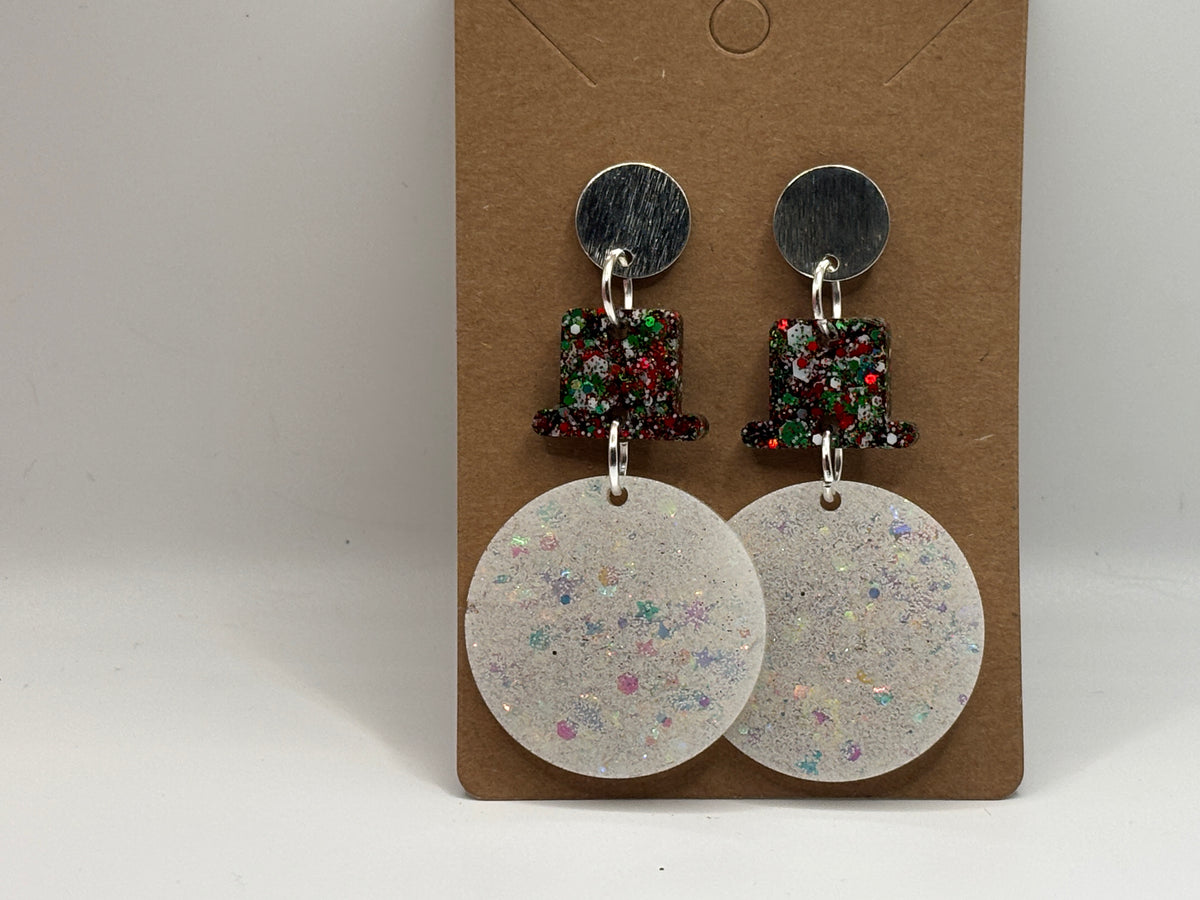 Frosty Sparkle Snowman Earrings