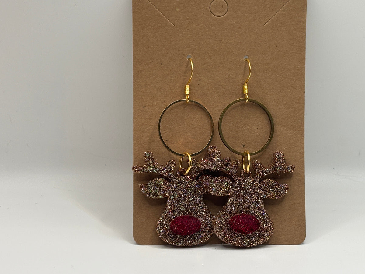 Rudolph Sparkle Reindeer Earrings