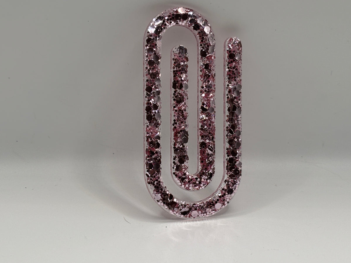 Rose Gold Glitter Paperclip Bookmark