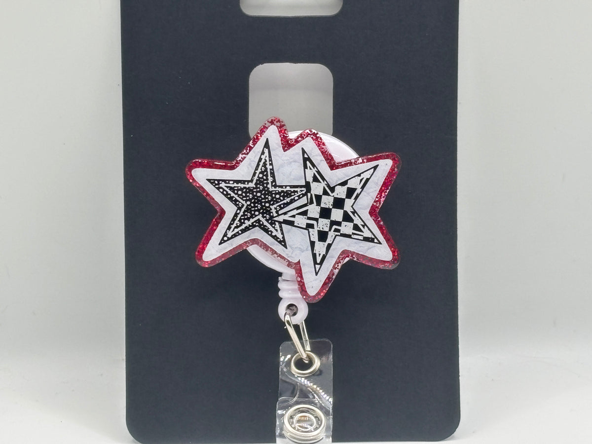 Rockstar Glitter Star Badge Reel
