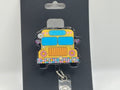 Groovy Flower Power School Bus – Glitter Badge Reel