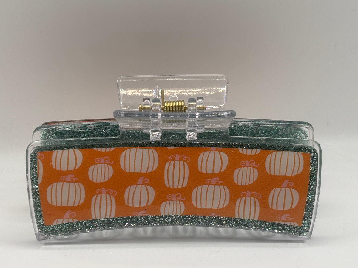 Pumpkin Patch Sparkle Hair Claw Clip