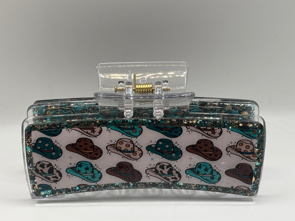 Western Sparkle Cowgirl Hair Claw Clip