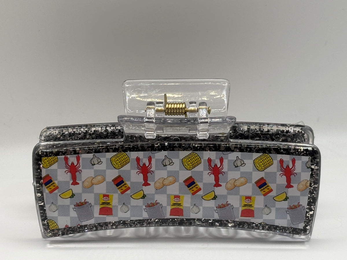 Cajun Boil Sparkle Hair Claw Clip