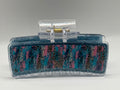 Wild Blue Leopard Glitter Hair Claw Clip