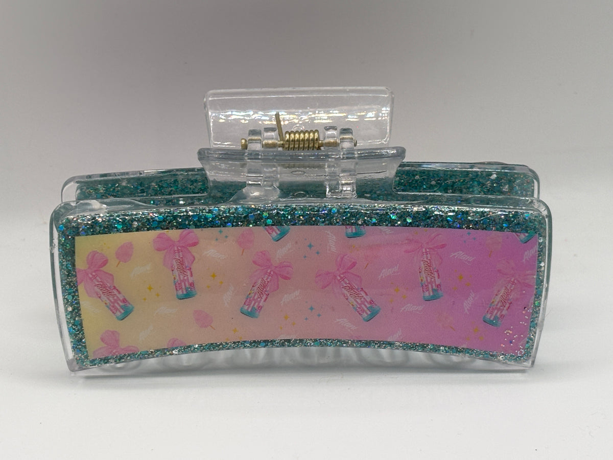 Pretty in Pink Energy Drink Glitter Hair Claw Clip